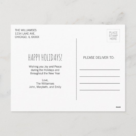 クリスマスオーナメントホリデーポストカード シーズンポストカード (裏面)