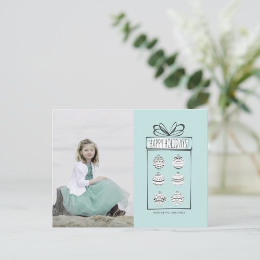 クリスマスオーナメントホリデー写真はがき シーズンポストカード (スタンド正面)