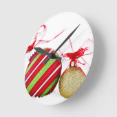 クリスマスオーナメントボーコンテンポラリール ラウンド壁時計 (傾斜)