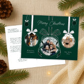 クリスマスオーナメントボールリボン3枚 ポストカード