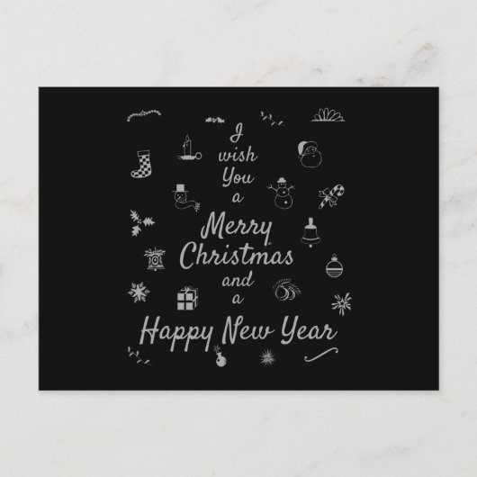 クリスマスオーナメントメリークリスマスハッピーニューイヤー ポストカード (正面)