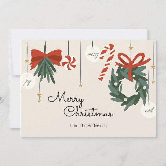 クリスマスオーナメントメリークリスマス シーズンカード (正面)