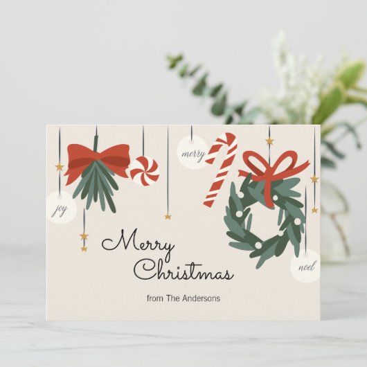 クリスマスオーナメントメリークリスマス シーズンカード (スタンド正面)