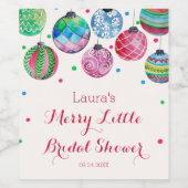 クリスマスオーナメントメリーリトルブライダルシャワー ワインラベル (シングルラベル)