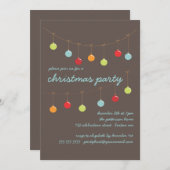 クリスマスオーナメントモダンパーティの招待状 招待状 (正面/裏面)