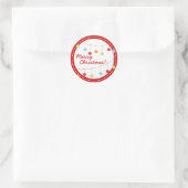 クリスマスオーナメントモダンメリークリスマスステッカー ラウンドシール (バッグ)