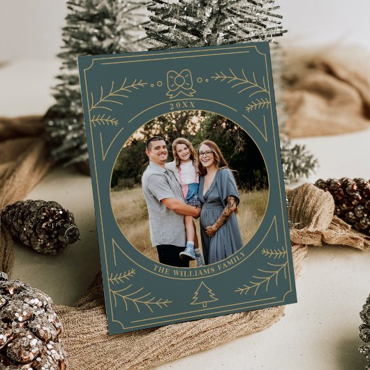 クリスマスオーナメントラインアートフォト 招待状