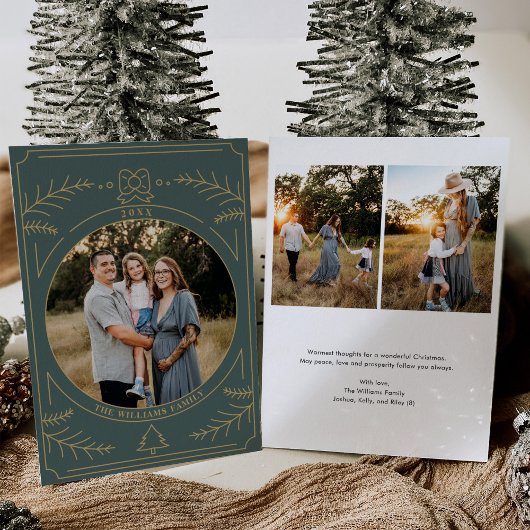 クリスマスオーナメントラインアートフォト 招待状