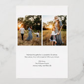 クリスマスオーナメントラインアートブルゴーニュ写真 箔シーズンカード (裏面)