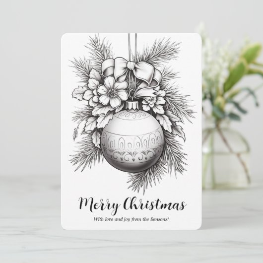 クリスマスオーナメントリボンパイン離れズの着色 シーズンカード (スタンド正面)