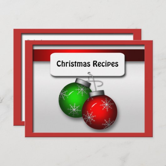 クリスマスオーナメントレシピカード ポストカード (正面/裏面)