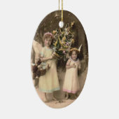 クリスマスオーナメントヴィンテージ天使の写真 セラミックオーナメント (右)