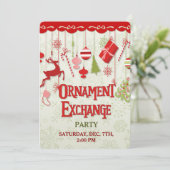 クリスマスオーナメント交換パーティの招待状 招待状 (スタンド正面)