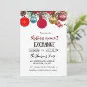 クリスマスオーナメント交換パーティの招待状 案内状 (スタンド正面)