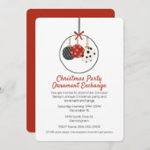 クリスマスオーナメント交換パーティーの招待状 招待状 (正面/裏面)