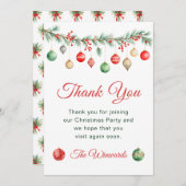 クリスマスオーナメント交換パーティーガーランド サンキューカード (正面/裏面)