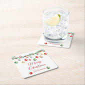 クリスマスオーナメント交換パーティーガーランド スクエアペーパーコースター (インサイチュ)