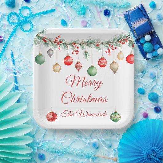 クリスマスオーナメント交換パーティーガーランド ペーパープレート (パーティー)