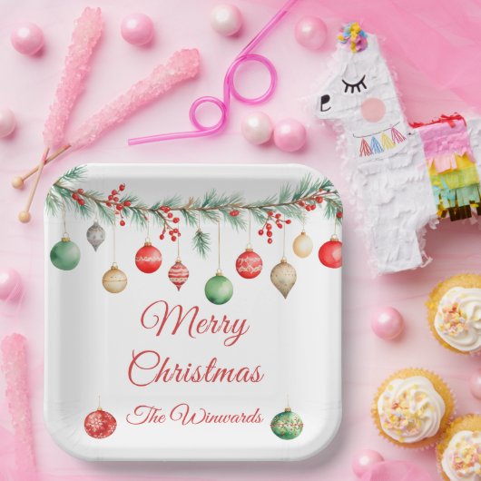 クリスマスオーナメント交換パーティーガーランド ペーパープレート (パーティー)