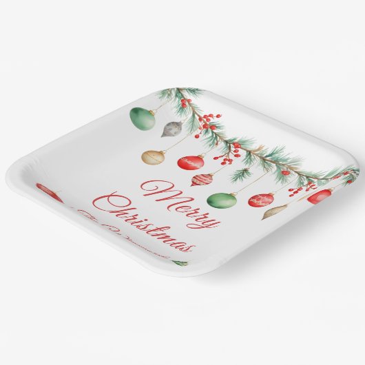 クリスマスオーナメント交換パーティーガーランド ペーパープレート (傾斜あり)