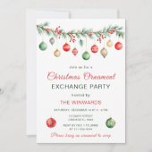 クリスマスオーナメント交換パーティーガーランド 招待状 (正面)