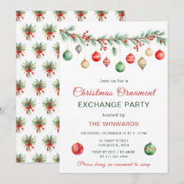 クリスマスオーナメント交換パーティーガーランド 招待状