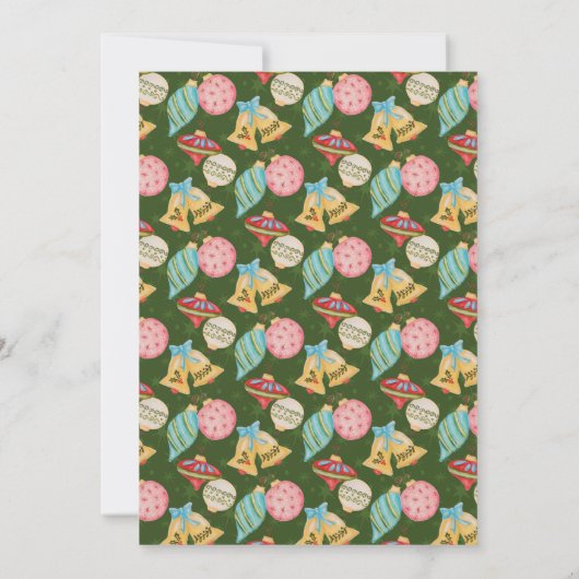 クリスマスオーナメント交換パーティーホリデーおもしろい 招待状 (裏面)