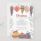 クリスマスオーナメント交換パーティーヴィンテージバウブル 招待状 (正面)