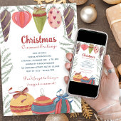 クリスマスオーナメント交換パーティーヴィンテージバウブル 招待状