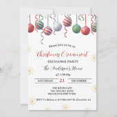 クリスマスオーナメント交換ホリデーパーティー 招待状 (正面)