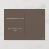 クリスマスオーナメント写真の雪モダン片 シーズンポストカード (裏面)