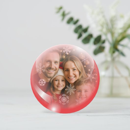 クリスマスオーナメント写真テンプレートホリデーカード シーズンカード (スタンド正面)