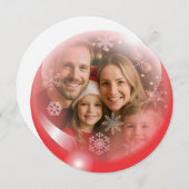 クリスマスオーナメント写真テンプレートホリデーカード シーズンカード (正面/裏面)