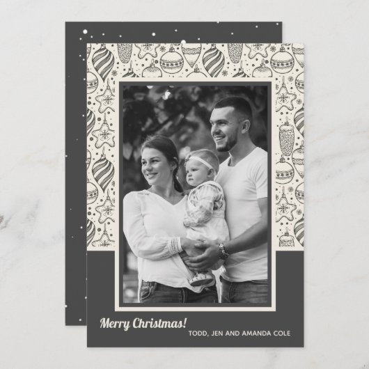 クリスマスオーナメント写真 シーズンカード (正面/裏面)