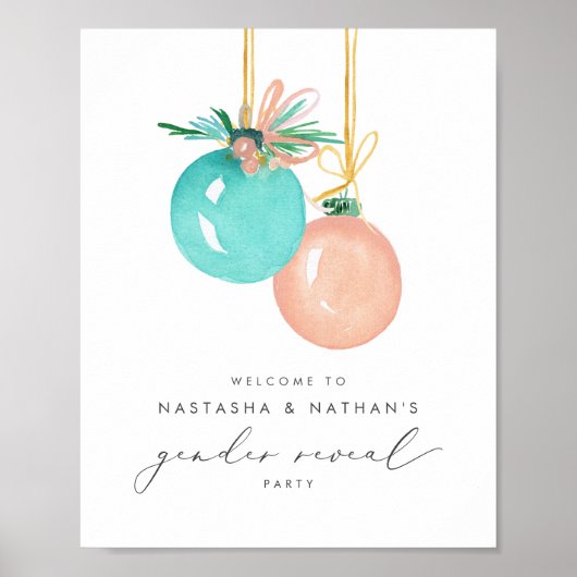 クリスマスオーナメント冬の性別が歓迎を明らかにする ポスター (正面)