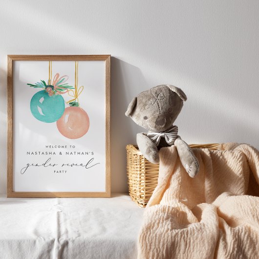 クリスマスオーナメント冬の性別が歓迎を明らかにする ポスター