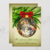 クリスマスオーナメント出生イエス誕生 シーズンカード (正面/裏面)