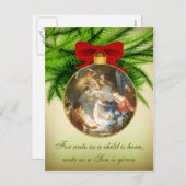 クリスマスオーナメント出生イエス誕生 シーズンポストカード (正面/裏面)