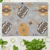 クリスマスオーナメント原子モダン星とダイヤモンド キッチンタオル (折り畳み)