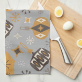 クリスマスオーナメント原子モダン星とダイヤモンド キッチンタオル (四つ折り)