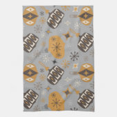 クリスマスオーナメント原子モダン星とダイヤモンド キッチンタオル (縦)