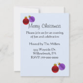 クリスマスオーナメント招待状 招待状 (裏面)