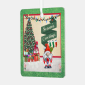 クリスマスオーナメント格言とプレゼント メタルオーナメント (正面左)