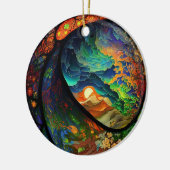 クリスマスオーナメント様式化された環境シーン セラミックオーナメント (左)