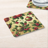 クリスマスオーナメント紙コースター スクエアペーパーコースター (アングル)