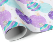 クリスマスオーナメント紫 ラッピングペーパー (ロールコーナー)