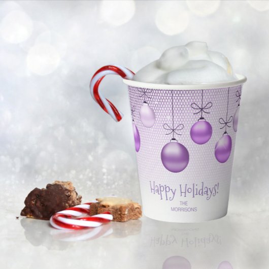 クリスマスオーナメント紫ID251 紙コップ