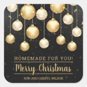 クリスマスオーナメント自家製グッズベーキング スクエアシール (正面)