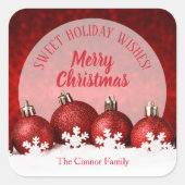 クリスマスオーナメント自家製フードホリデーベーキング スクエアシール (正面)