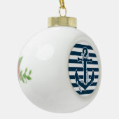 クリスマスオーナメント航海のボール付きいかり セラミックボールオーナメント (左)